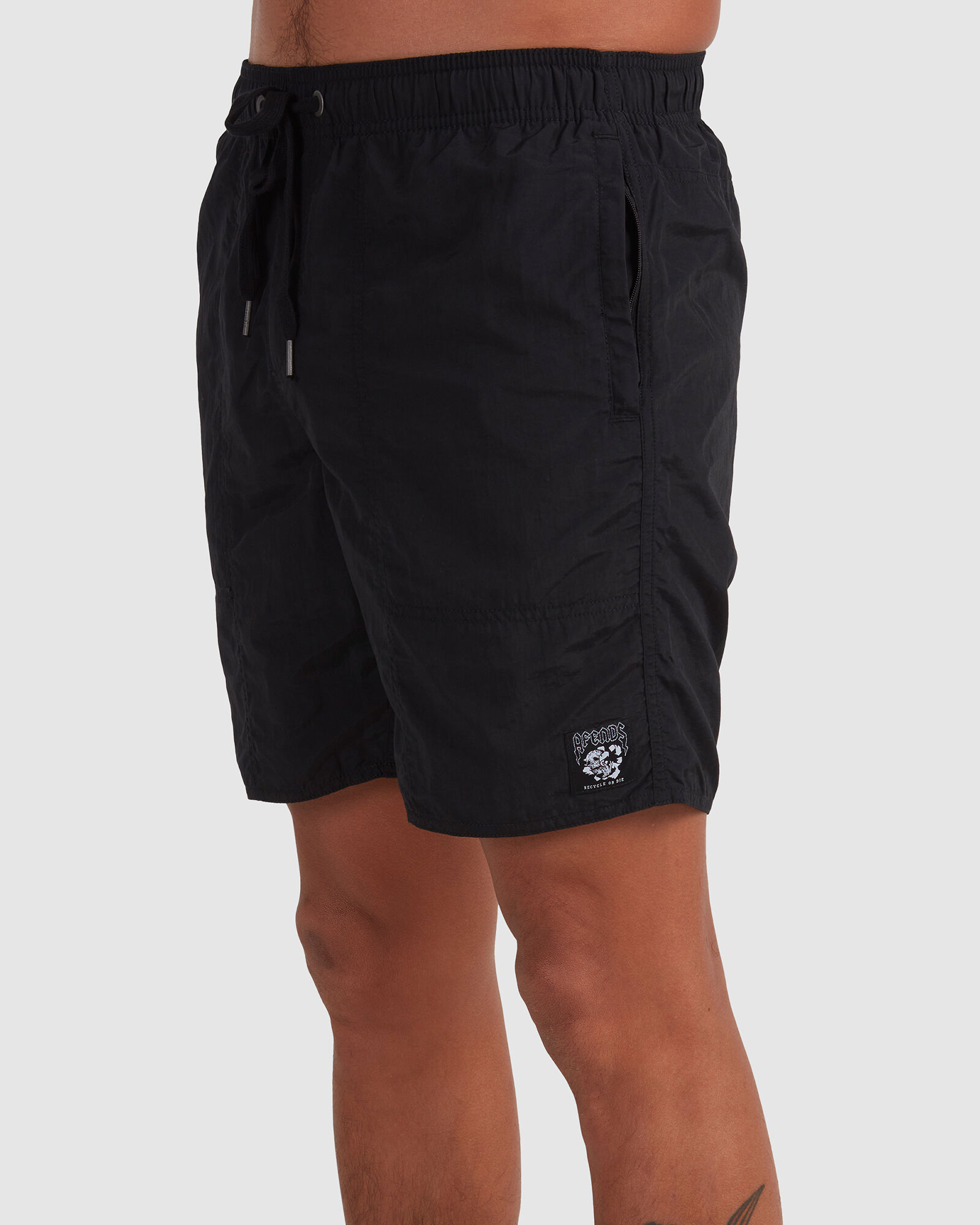 Mens Baywatch Recycled - Elastic Waist Short - Black by AFENDS | Surf ...