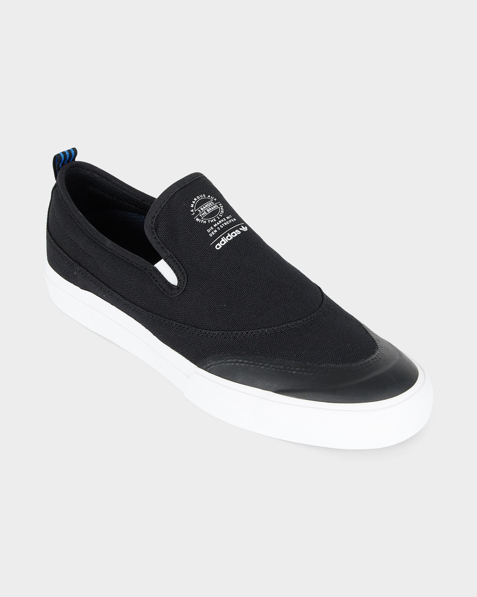 adidas matchcourt black & white slip on shoes