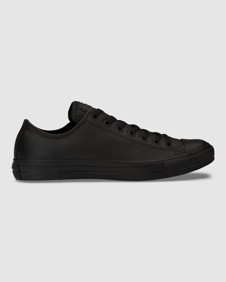 Mens Chuck Taylor Leather Low Tops Black by CONVERSE | Surf, Dive 'N' Ski