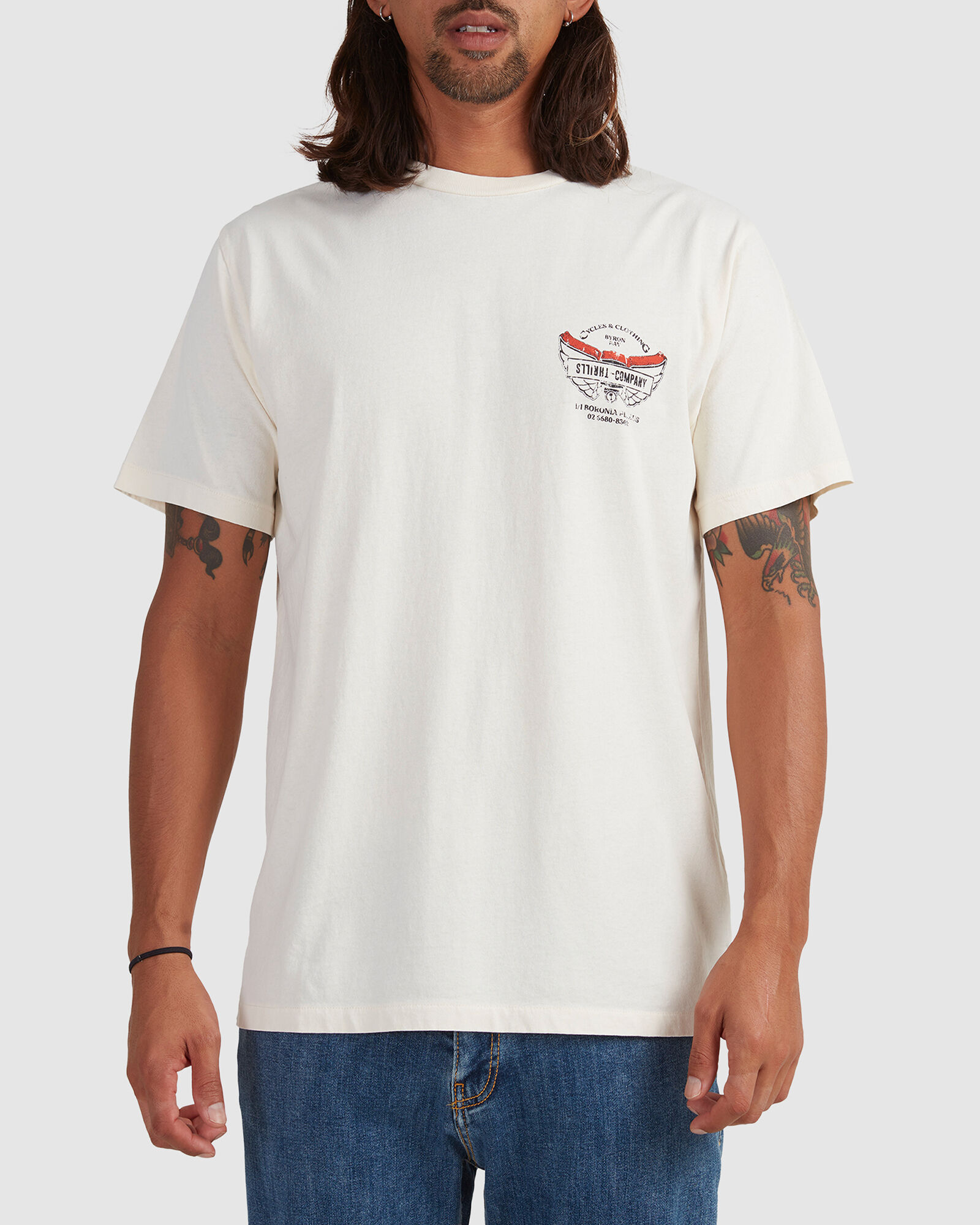Mens C&c Wings Merch Fit Tee - Heritage White by THRILLS | Surf, Dive ...