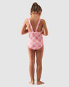 GIRL'S 2-7 FLOWER PLAID ONE-PIECE SWIMSUIT