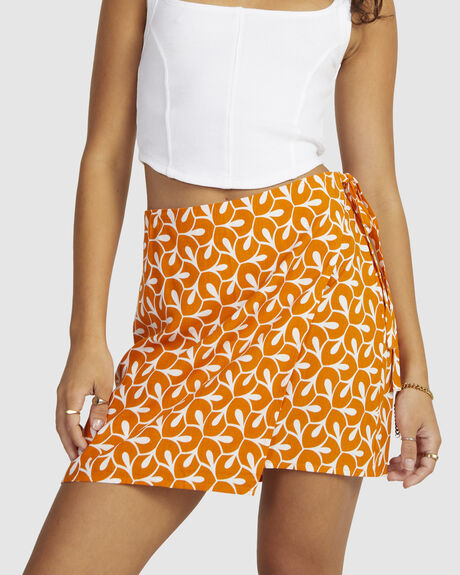 TIED UP PRINT SKIRT