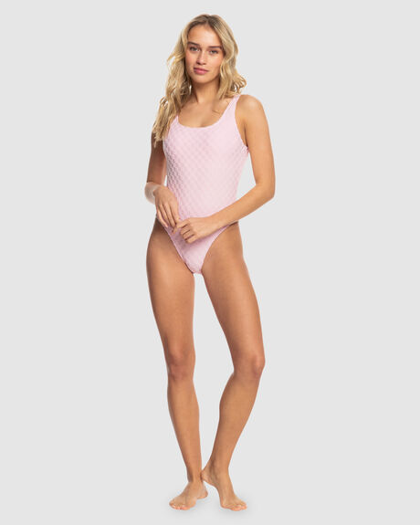WOMENS HAPPY TERRY HIGH LEG ONE-PIECE SWIMSUIT