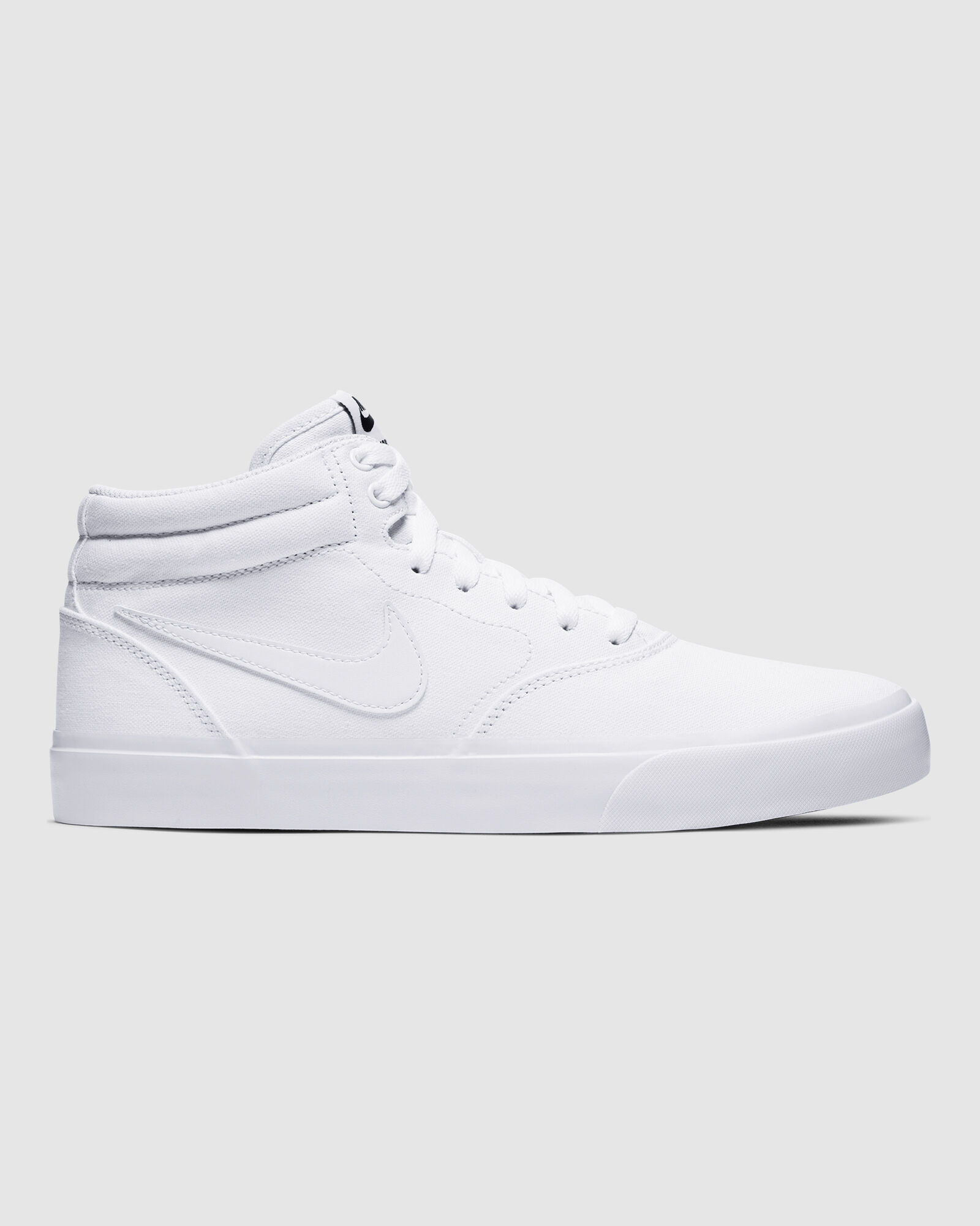 White NIKE SB CHARGE MID CNVS ALL WH 
