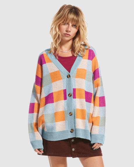 WOMENS SMALL SLOW CHECK CARDIGAN