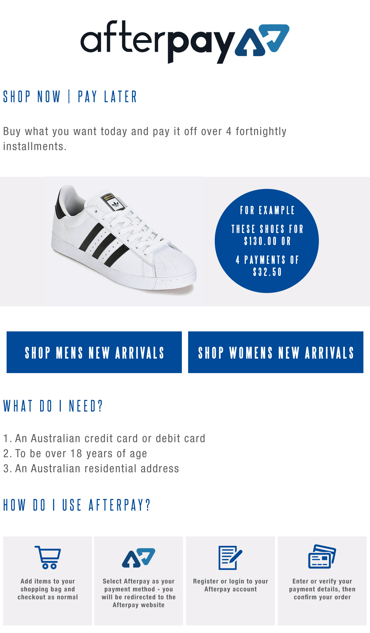 sneaker websites with afterpay